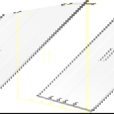 Paravan de cadă glisant Mexen Velar Duo cu 2 aripi 140 x 150 cm, mat, auriu - 896-140-000-32-50
