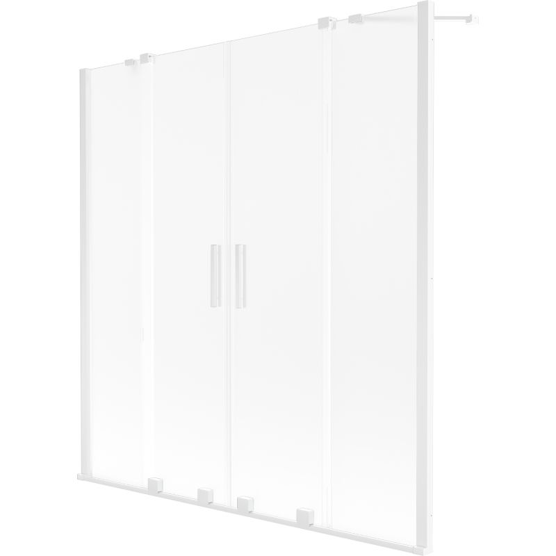 Mexen Velar Duo fürdőkádparaván 2 szárnyú toló 140 x 150 cm, fagyott, fehér - 896-140-000-32-20