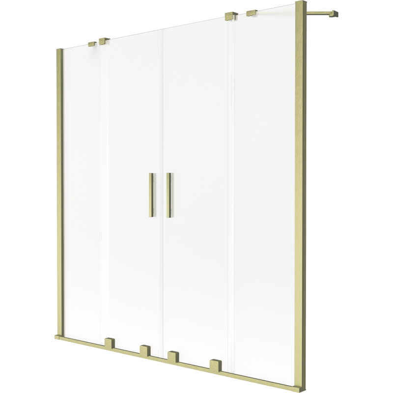 Mexen Velar Duo kétszárnyú eltolható kádparaván 140 x 150 cm, matt, arany kefe - 896-140-000-32-55