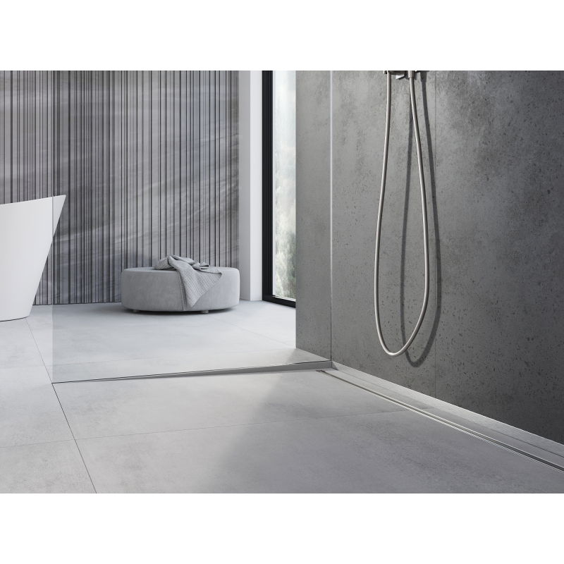 Mexen Line-B üveg lejtési szegély 180 cm bal, inox - 181004180L