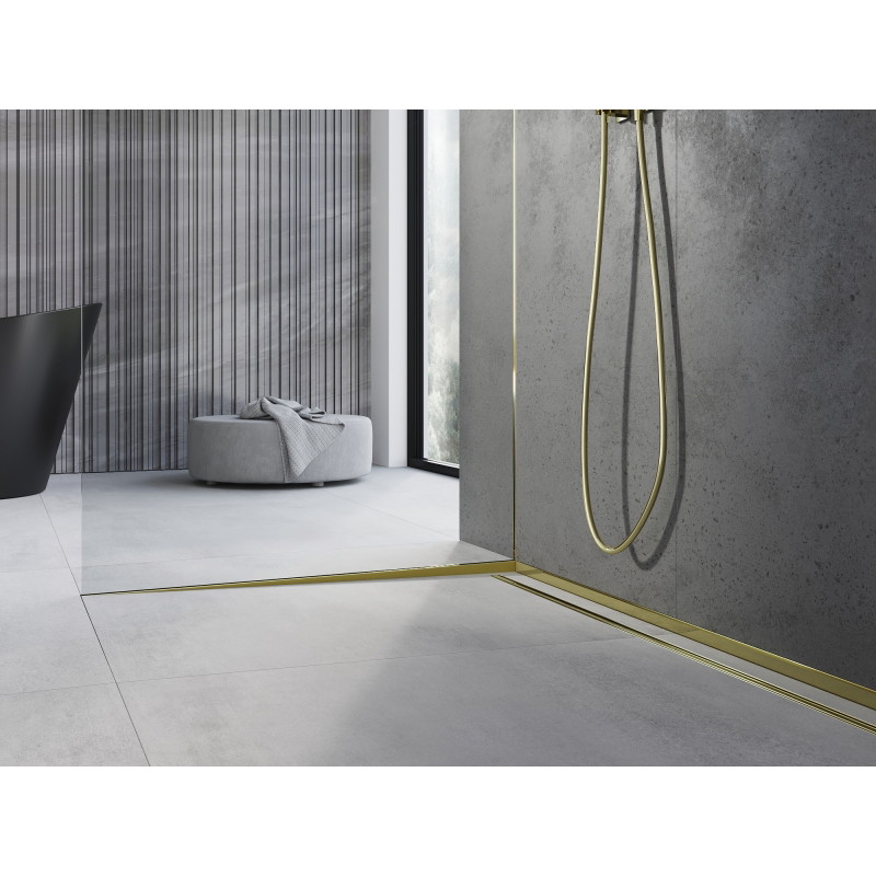 Mexen Line-B 180 cm lépcsős üvegsín bal, arany - 185004180L