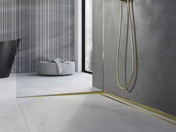 Mexen Line-B bordură declivă pentru sticlă 180 cm stânga, aurie - 185004180L