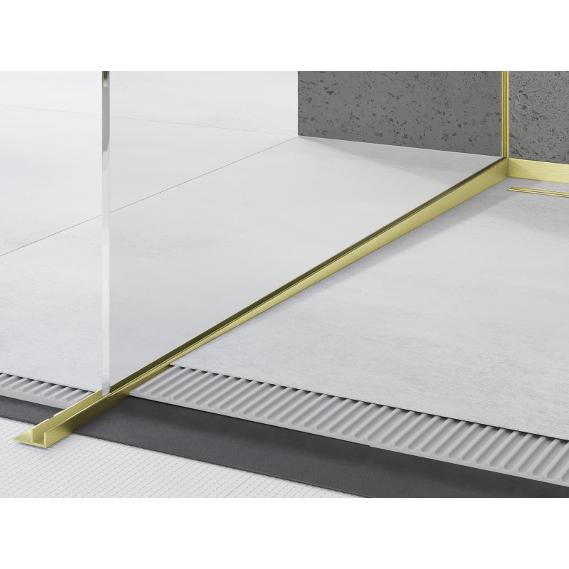 Mexen Line-B 120 cm-es leeresztett sín üveghez bal, arany kefés - 185504120L