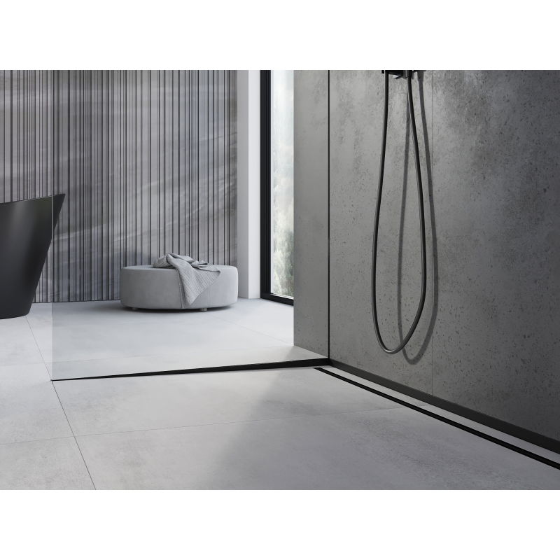 Mexen Line-B șină de scurgere pentru sticlă 180 cm stânga, neagră - 187004180L