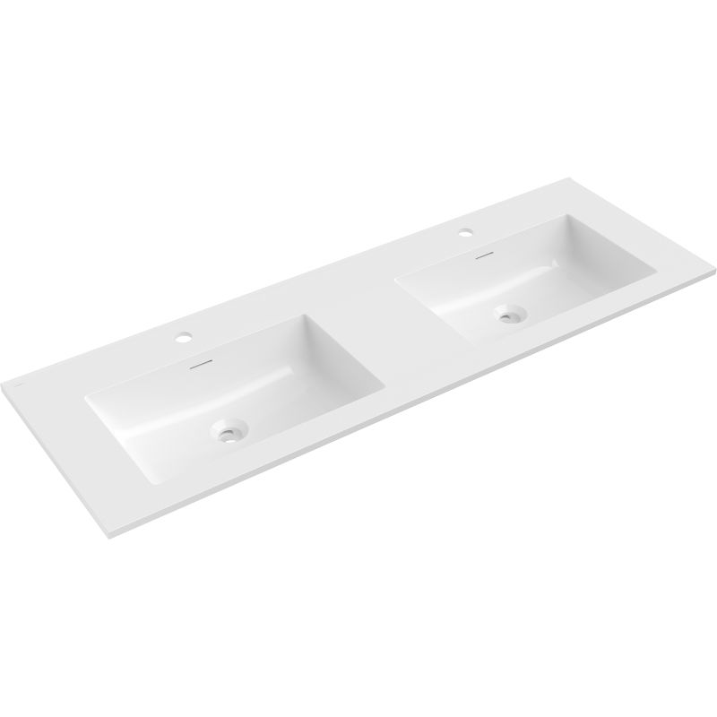 Mexen Otis chiuvetă dublă încastrată în blat 141 x 46,5 cm, alb lucios - 25181400D