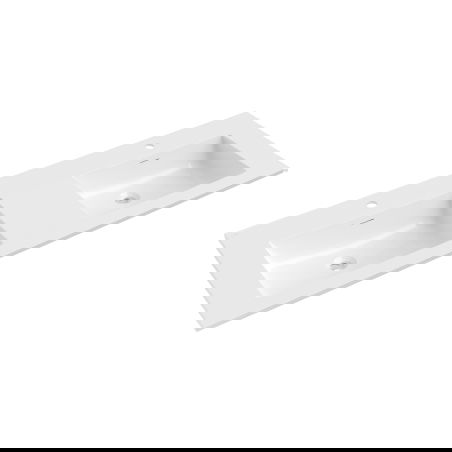 Mexen Otis chiuvetă dublă încastrată în blat 141 x 46,5 cm, alb lucios - 25181400D