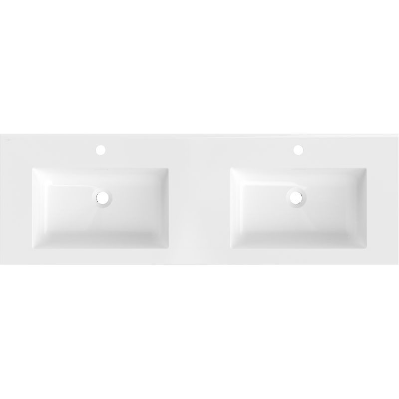 Mexen Otis chiuvetă dublă încastrată în blat 141 x 46,5 cm, alb lucios - 25181400D