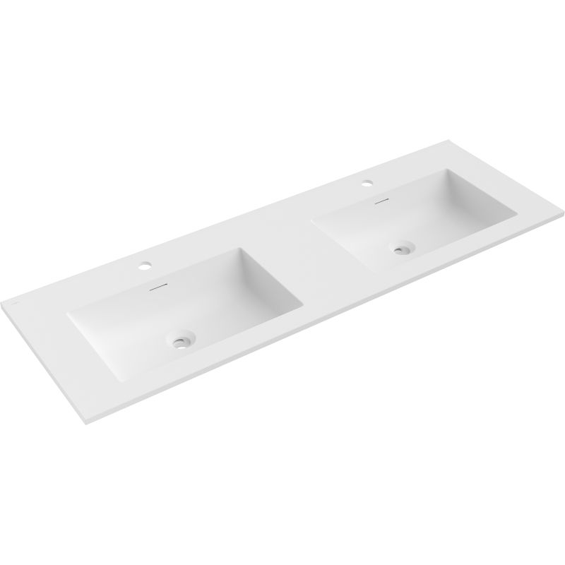 Mexen Otis chiuvetă dublă încastrată în blat 141 x 46,5 cm, alb mat - 25181401D