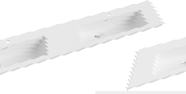 Mexen Otis chiuvetă încorporată în blat dublă 141 x 46,5 cm, alb mat - 25181401D