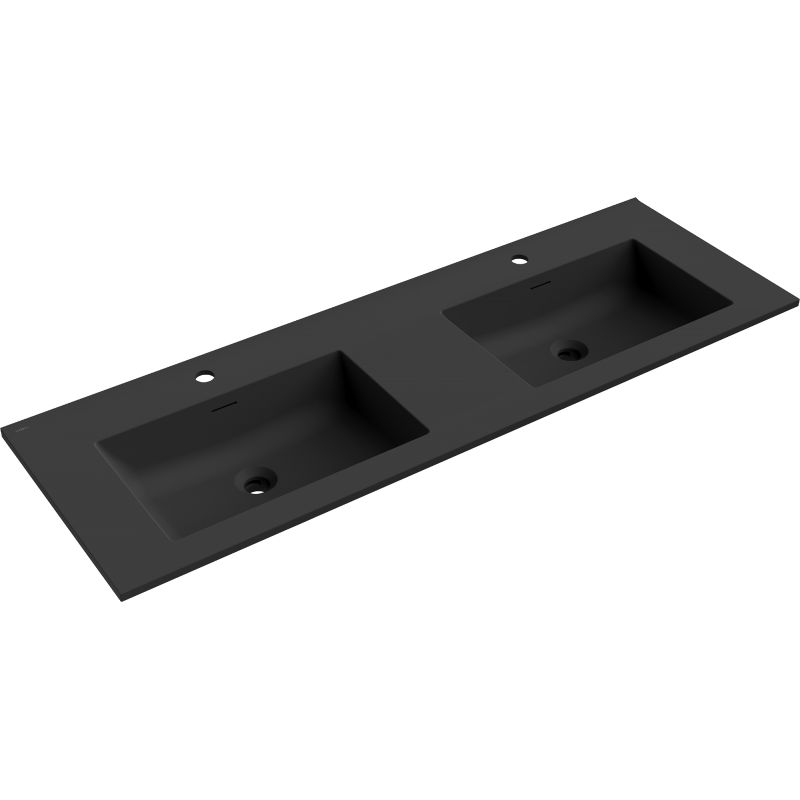 Mexen Otis chiuvetă dublă încorporată în blat 141 x 46,5 cm, neagră mată - 25181471D