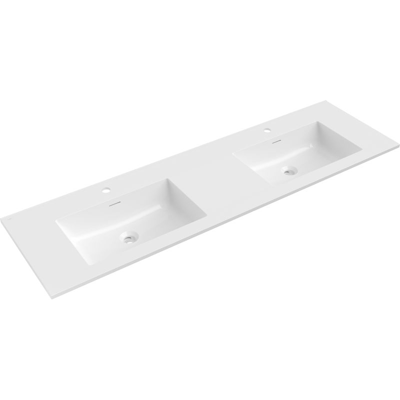 Mexen Otis chiuvetă dublă încastrată în blat 161 x 46,5 cm, alb lucios - 25181600D
