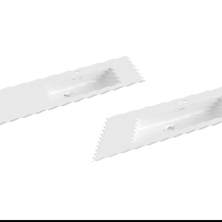 Mexen Otis chiuvetă dublă încastrată în blat 161 x 46,5 cm, alb lucios - 25181600D