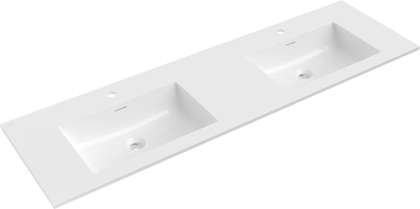 Mexen Otis munkalapba süllyesztett dupla mosdó 161 x 46,5 cm, fényes fehér - 25181600D