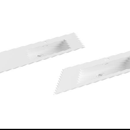 Mexen Otis dupla mosdókagyló pultba süllyesztett 161 x 46,5 cm, fehér matt - 25181601D