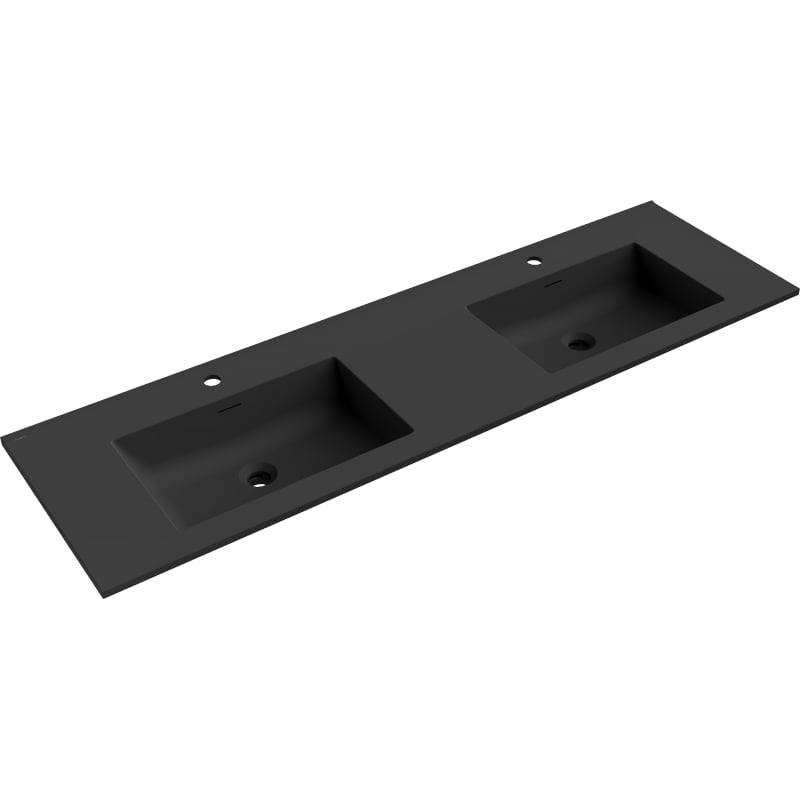 Mexen Otis lavoar dublu încastrat în blat 161 x 46,5 cm, negru mat - 25181671D