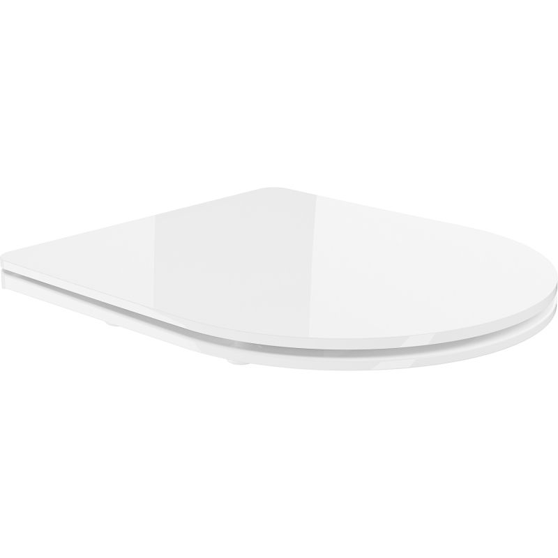 Mexen scaun cu cădere lentă slim, duroplast, alb lucios - 39224000