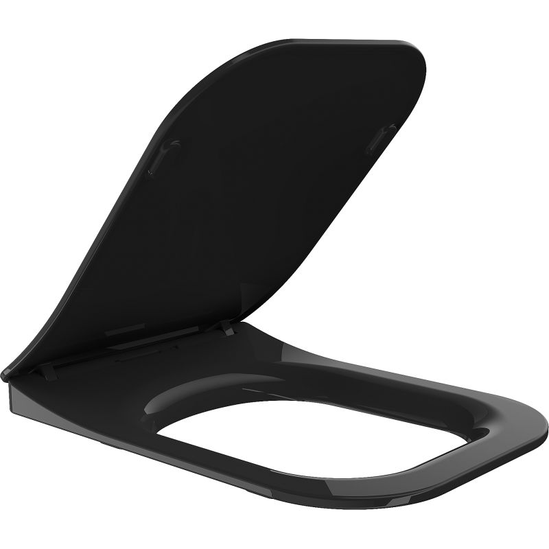 Mexen Teo Slim lassan záródó WC-ülőke, duroplast, fekete fényes - 39851085