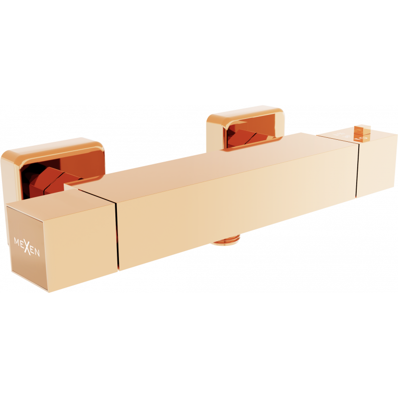 Mexen Cube baterie de duș termostatică, aur roz - 77200-60