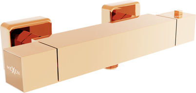 Mexen Cube baterie termostatică de duș, Roz-auriu - 77200-60