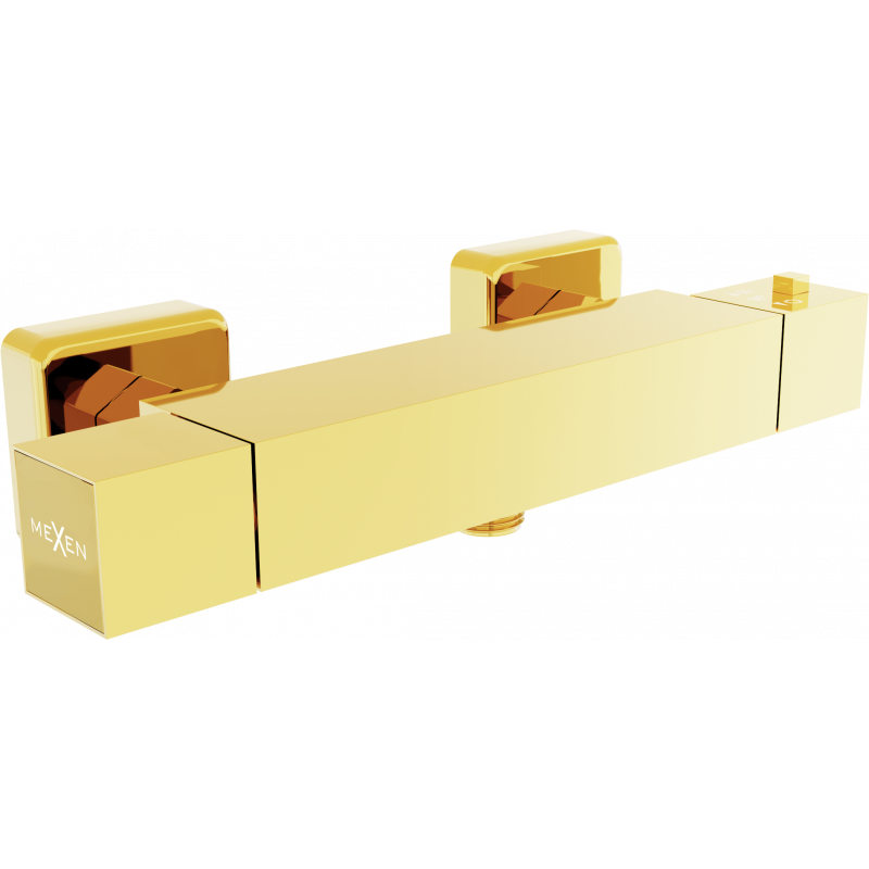 Mexen Cube baterie de duș termostatică, aurie - 77200-50