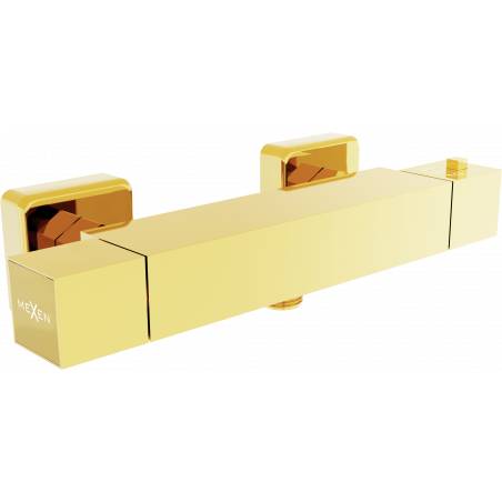 Mexen Cube baterie de duș termostatică, aurie - 77200-50