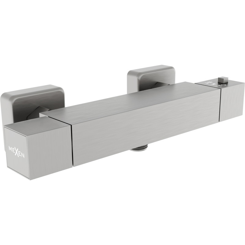 Mexen Cube baterie de duș termostatică, gri pistol periat - 77200-66