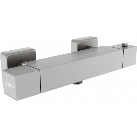 Mexen Cube baterie de duș termostatică, gri pistol periat - 77200-66