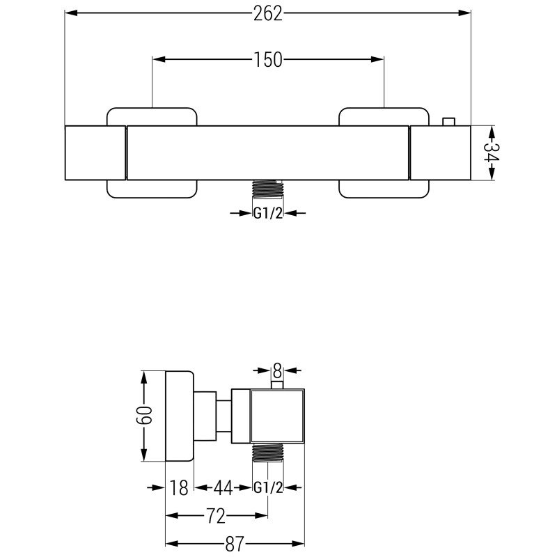 Mexen Cube baterie de duș termostatică, gri pistol periat - 77200-66