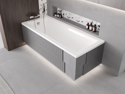 Mexen X-ST polisztirol LED burkolat téglalap alakú kádhoz 160-190 x 70-90 cm, fehér - 55021-01