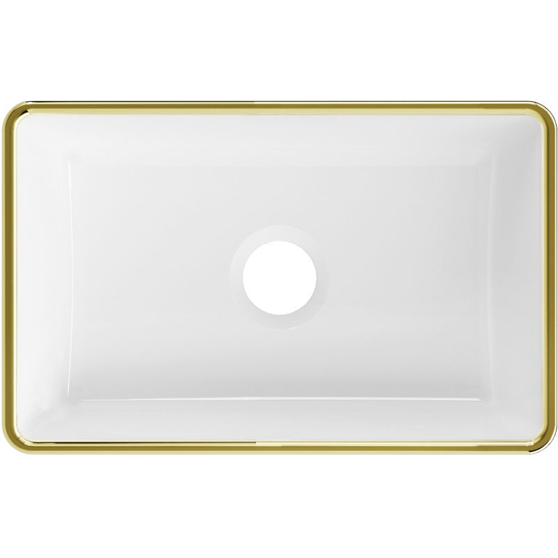 Mexen Nadia chiuvetă de blat 36 x 23 cm, albă/cu margine aurie - 21613605