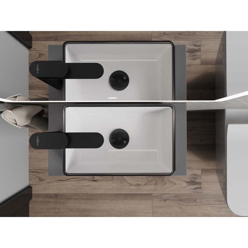 Mexen Nadia felületre szerelhető mosdókagyló 36 x 23 cm, fehér/fekete perem - 21613607