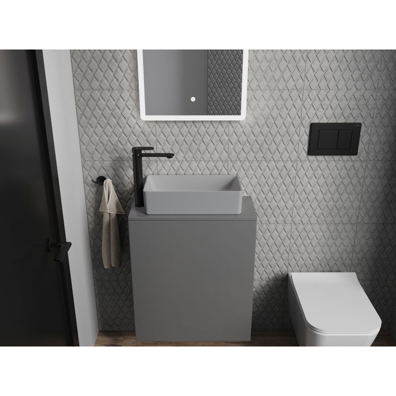 Mexen Nadia chiuvetă pe blat 46 x 23 cm, gri deschis mat - 21614661