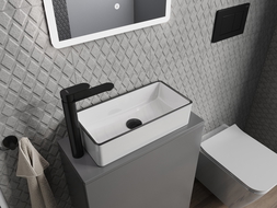 Mexen Nadia lavoar deasupra blatului 46 x 23 cm, alb/negru margine - 21614607