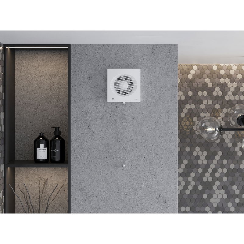 Mexen DXS 120 fürdőszobai ventilátor, zsinórkapcsolóval, fehér - W9603-125K-00
