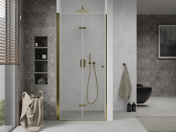 Mexen Lima ușă de duș pliantă 90 cm, transparentă, aurie - 856-090-000-50-00