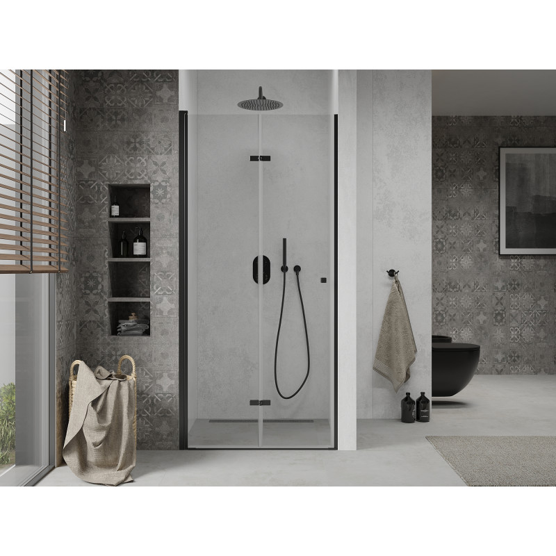 Mexen Lima uși de duș pliabile 80 cm, transparent, negre - 856-080-000-70-00