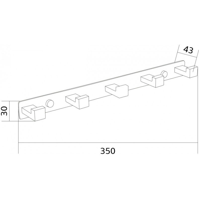 Mexen cârlig prosop cu cinci suporturi, auriu - 709265-50