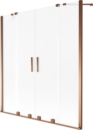 Mexen Velar Duo paravan de baie 2-panouri culisante 140 x 150 cm, înghețată, aur roz - 896-140-000-32-60