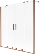 Mexen Velar Duo kádparaván 2-szárnyú tolóajtós 140 x 150 cm, zúzmarás, csiszolt réz - 896-140-000-32-65