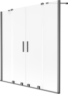Mexen Velar Duo paravan de cadă cu 2 aripi, glisant, 140 x 150 cm, mat, gri pistol periat - 896-140-000-32-66