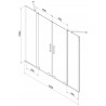 Mexen Velar Duo paravan de cadă cu 2 aripi, glisant, 140 x 150 cm, mat, gri pistol periat - 896-140-000-32-66