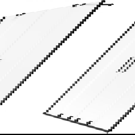 Mexen Velar Duo paravan de cadă cu 2 aripi culisante 140 x 150 cm, satin negru - 896-140-000-32-70