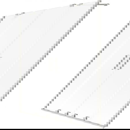 Mexen Velar Duo paravan de baie cu 2 uși glisante 140 x 150 cm, înghețat, nichel periat - 896-140-000-32-97
