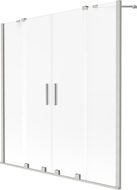 Mexen Velar Duo kádparaván, 2 szárnyú, toló, 140 x 150 cm, fagyos, szálcsiszolt nikkel - 896-140-000-32-97