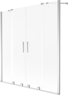 Mexen Velar Duo kétszárnyú, 160 x 150 cm-es tolható fürdőszobai paraván, homályos, króm - 896-160-000-32-01