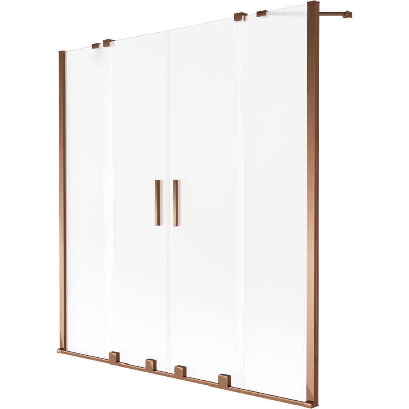 Mexen Velar Duo 2-szárnyú tolófürdőszobai panel 160 x 150 cm, deres, rózsaarany - 896-160-000-32-60
