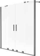 Mexen Velar Duo paravan de cadă cu 2 uși glisante 160 x 150 cm, înghețat, gri pistolar periat - 896-160-000-32-66