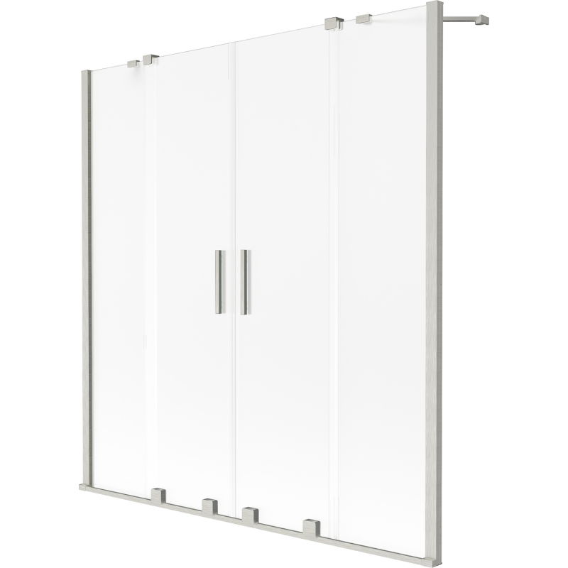 Mexen Velar Duet paravan de cadă cu 2 aripi glisante 160 x 150 cm, înghețat, nichel periat - 896-160-000-32-97