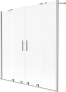 Paravan baie Mexen Velar Duo, 2 uși glisante, 160 x 150 cm, sticlă mată, nichel periat - 896-160-000-32-97