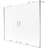 Mexen Velar Duo paravan de cadă pliabil în 2 aripi 170 x 150 cm, înghețat, crom - 896-170-000-32-01
